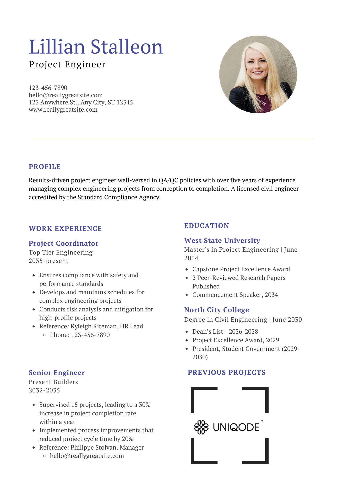 Detailed and informative QR Code resume