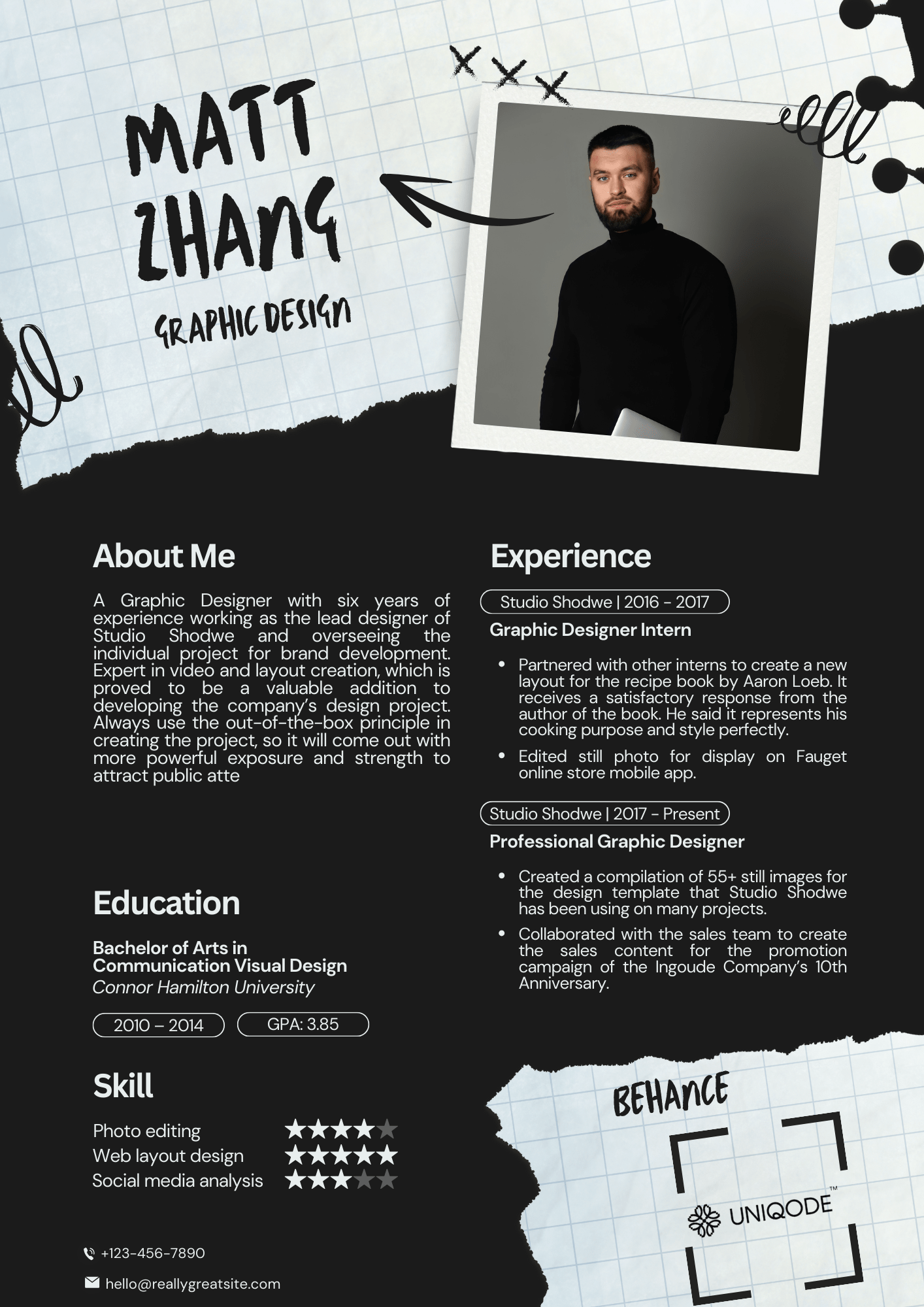 Creative and versatile QR Code resume